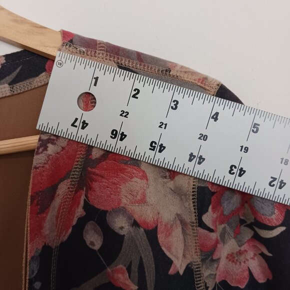 Solitaire, Anthropologie, Faux Suede Open Long Jacket, Gray/Brown w/ Floral, MED - Picture 12 of 16